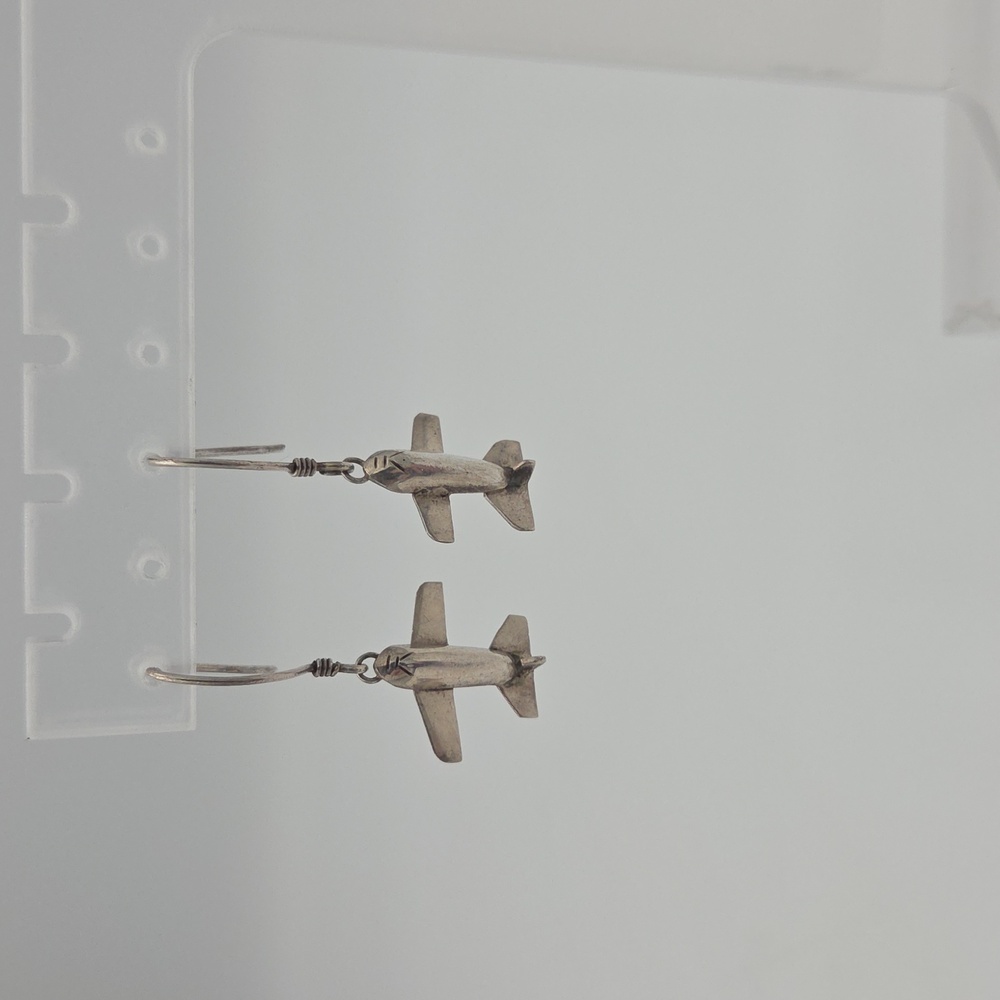 Sterling Silver Airplane Earrings